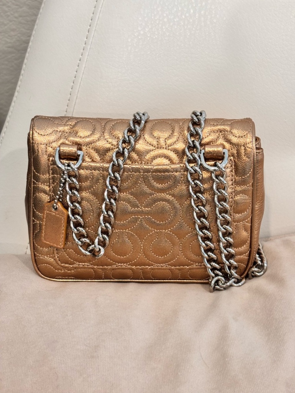 COACH Madison Metallic Leather Chain Mini Bag (Style #42727) - Picture 8 of 16